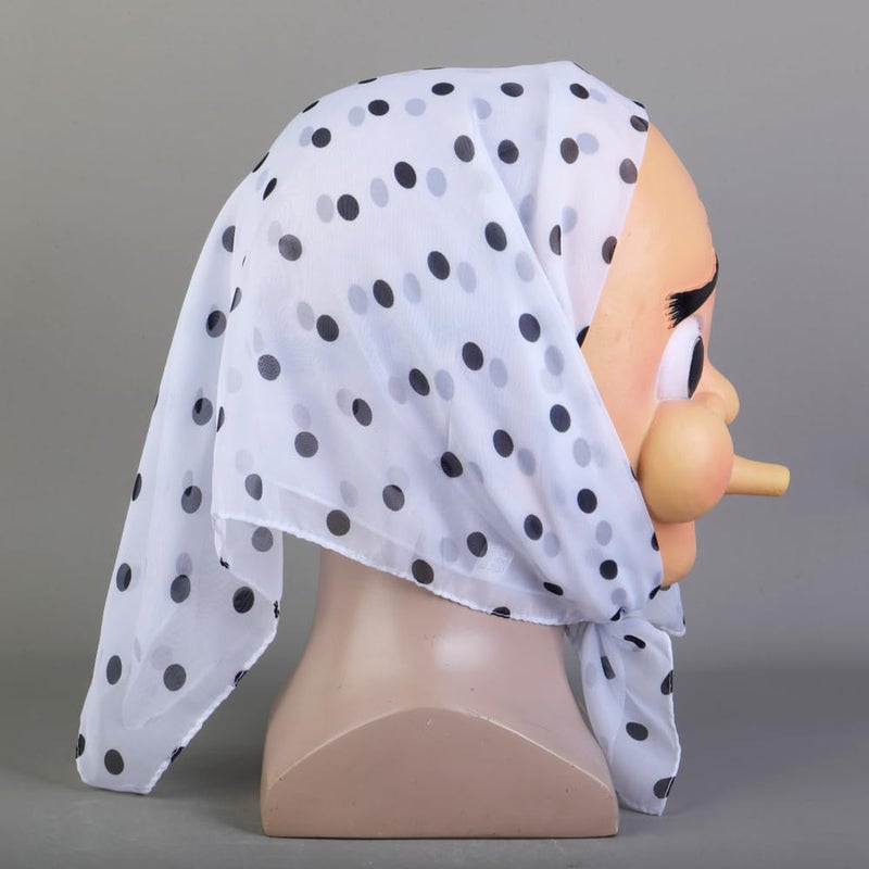JCvCX Cosplay Funny Full Face Tengu Mask with Headscarf Latex Masque - Image 4